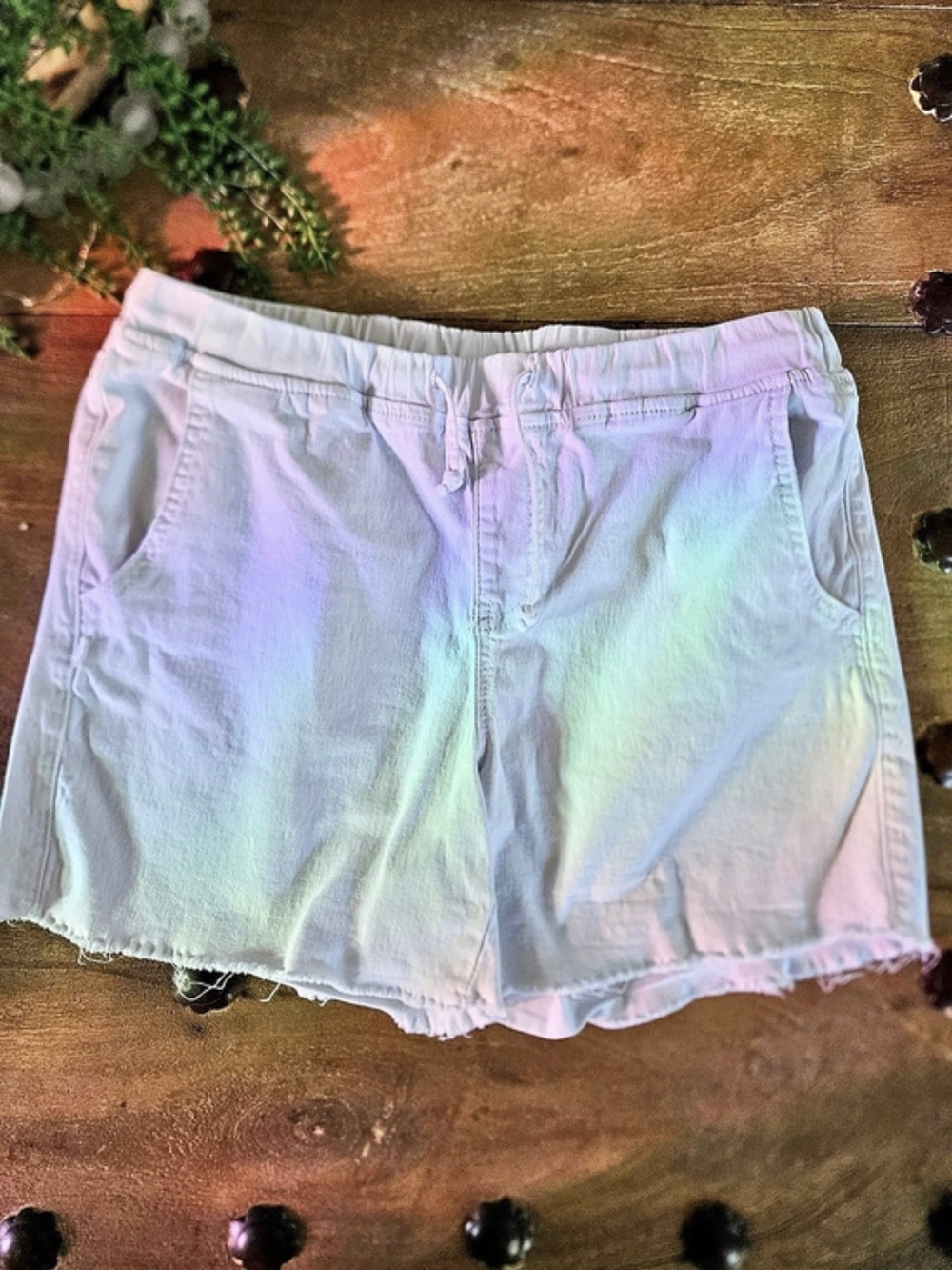 Royalty Collection Shorts Women's White Jean Short Size Medium